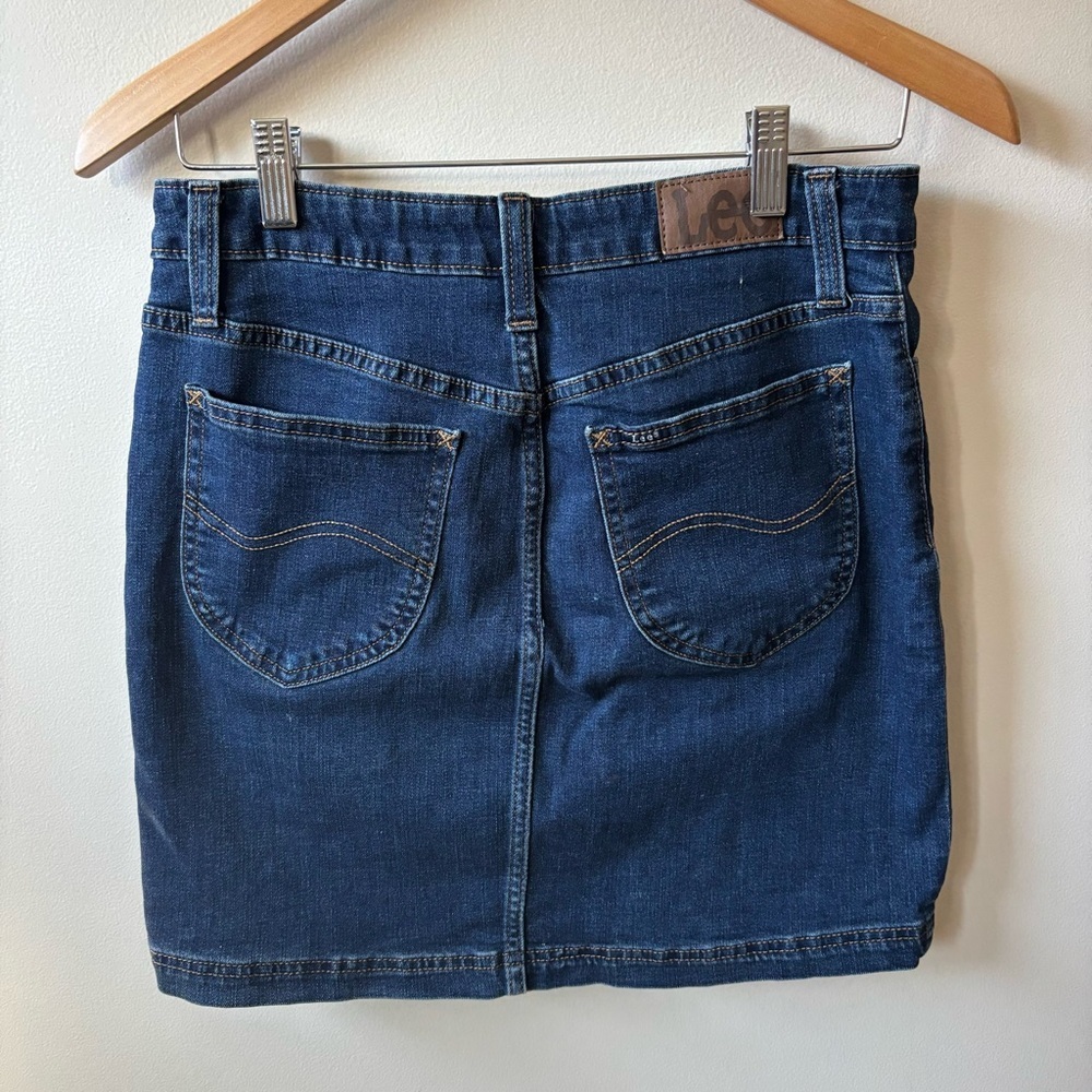 Lee Dark Blue Denim Mini Skirt - Picture 6 of 9